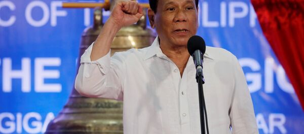 President Rodrigo Duterte speaks at a ceremony marking the return of the three Balangiga bells President Rodrigo Duterte speaks at a ceremony marking the return of the three Balangiga bells - Sputnik International