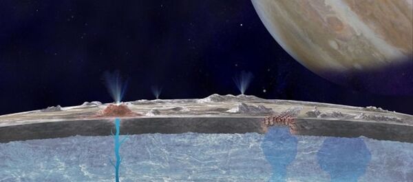 Eruption of geysers on Europe Eruption of geysers on Europe - Sputnik International