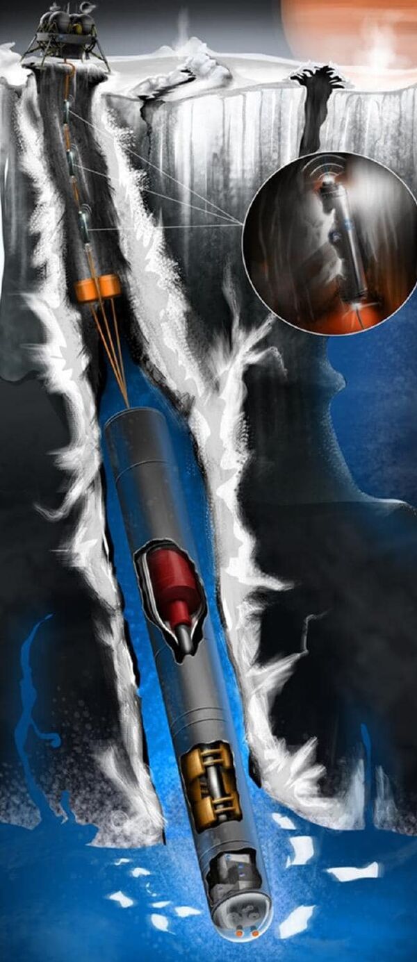 Artist’s rendering of the Europa tunnelbot  - Sputnik International