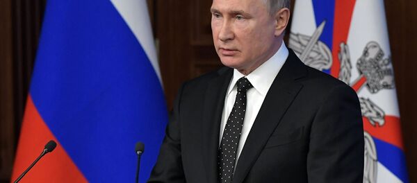 December 18, 2018. Russian President Vladimir Putin attends an expanded meeting of the Defense Ministry Board - Sputnik International