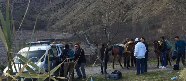 In this photo provided by Moroccan news channel 2M and taken on Tuesday, Dec. 18, 2018, a security team is seen at the area where the bodies of two Scandinavian women tourists were found dead, near Imlil in the High Atlas mountains, Morocco In this photo provided by Moroccan news channel 2M and taken on Tuesday, Dec. 18, 2018, a security team is seen at the area where the bodies of two Scandinavian women tourists were found dead, near Imlil in the High Atlas mountains, Morocco - Sputnik International