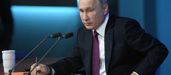 Russian President Vladimir Putin speaks during annual news conference in Moscow, Russia December 20, 2018 - Sputnik International