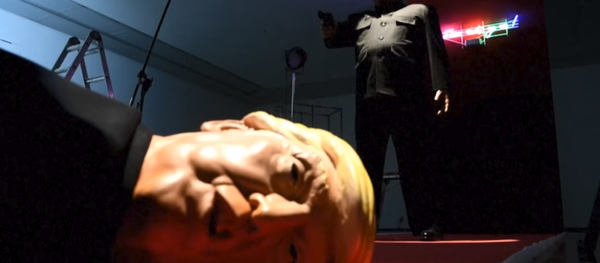 Art installation depicts North Korean leader Kim Jong Un shooting US President Donald Trump - Sputnik International