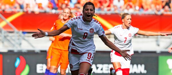 FILE PHOTO: Soccer Football - Netherlands vs Denmark - Women's Euro 2017 Final - Enschede, Netherlands - August 6, 2017 Denmark's Nadia Nadim celebrates scoring their first goal FILE PHOTO: Soccer Football - Netherlands vs Denmark - Women's Euro 2017 Final - Enschede, Netherlands - August 6, 2017 Denmark's Nadia Nadim celebrates scoring their first goal - Sputnik International