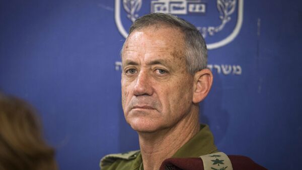 Chief of General Staff of the Israel Defense Forces Lt. Gen. Benny Gantz attends the cabinet meeting at the defense ministry in Tel Aviv, Israel, Thursday, July 31, 2014. - Sputnik International