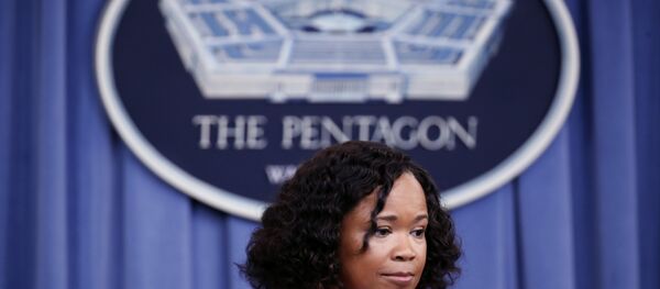 Pentagon chief spokesperson Dana W. White pauses while speaking during a media availability at the Pentagon. Pentagon chief spokesperson Dana W. White pauses while speaking during a media availability at the Pentagon. - Sputnik International