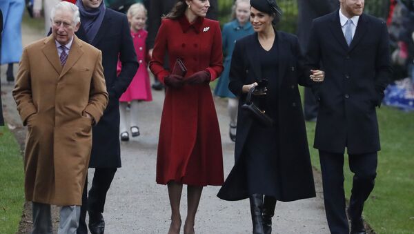 Britain's Royal family arrive to attend the Christmas day service at St Mary Magdalene Church in Sandringham in Norfolk, England, Tuesday, Dec. 25, 2018 - Sputnik International