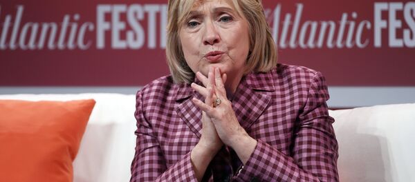 Former Secretary of State Hillary Clinton talks with Jeffrey Goldberg, editor in chief of The Atlantic, during The Atlantic Festival, Tuesday, Oct. 2, 2018, in Washington Former Secretary of State Hillary Clinton talks with Jeffrey Goldberg, editor in chief of The Atlantic, during The Atlantic Festival, Tuesday, Oct. 2, 2018, in Washington - Sputnik International