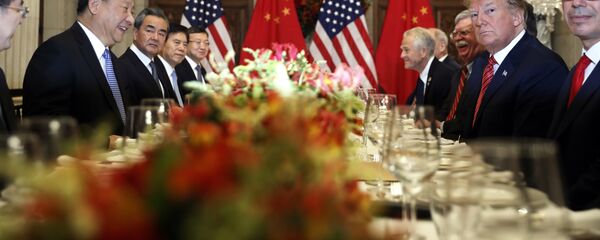 U.S. President Donald Trump, second right, and China's President Xi Jinping, second left, attend their bilateral meeting at the G20 Summit in Buenos Aires, Argentina. - Sputnik International