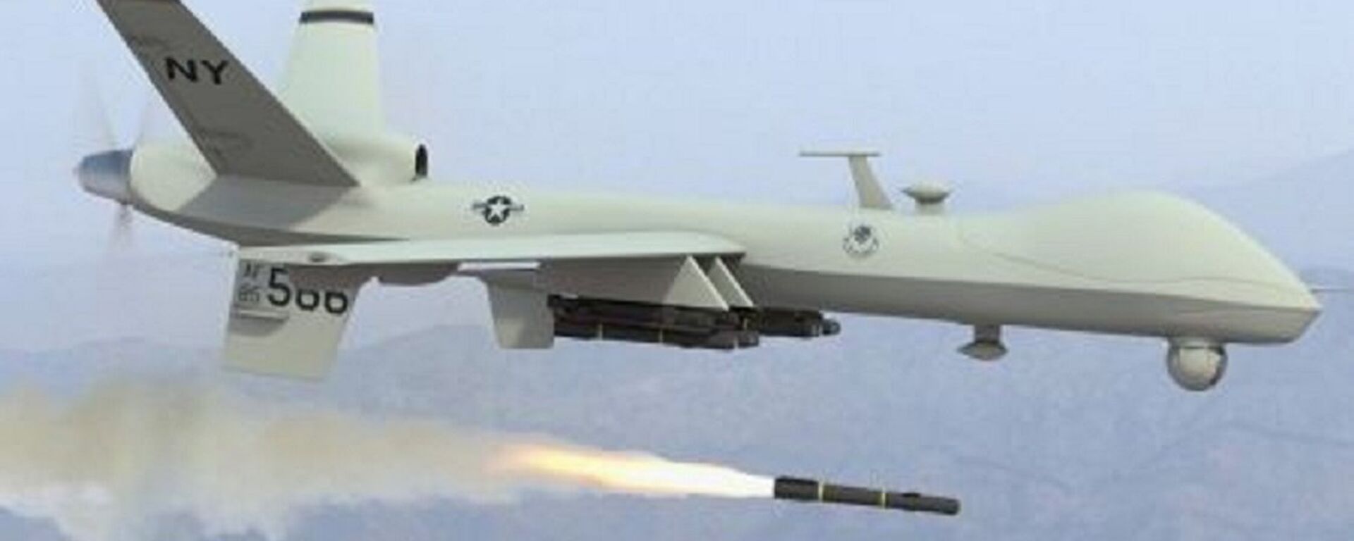 US predator drone unleashing the hellfire missile. This weapon deployed by the Central Intelligence Agency (CIA) and the Pentagon has killed thousands. The Obama administration has increased its usage in Africa, the Middle East and Central Asia. - Sputnik International, 1920, 16.05.2023