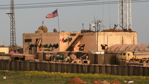 A picture taken on April 2, 2018 shows a general view of a US military base in the al-Asaliyah village, between the city of Aleppo and the northern town of Manbij. - Sputnik International