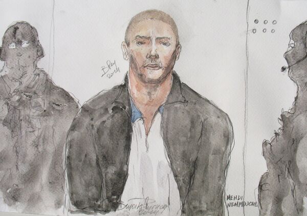 A court artist's sketch of Mehdi Nemmouche, who has gone on trial for the murder of four people at a Jewish Museum in Brussels - Sputnik International