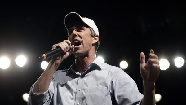 In this Nov. 5, 2018, file photo, Rep. Beto O'Rourke, D-El Paso, the 2018 Democratic candidate for U.S. Senate in Texas, speaks during a campaign rally in El Paso, Texas. Southern politics was a one-party affair for a long time. But now it’s a mixed bag with battlegrounds emerging in states with growing metro areas where white voters are more willing to back Democrats. - Sputnik International