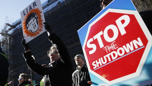 Union members and other federal employees rally to call for an end to the partial government shutdown, Thursday, Jan. 10, 2019 at AFL-CIO Headquarters in Washington - Sputnik International