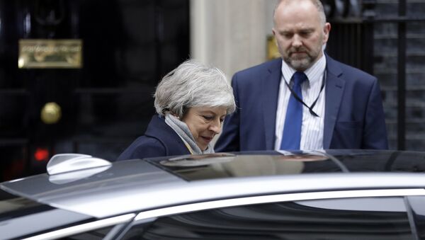Britain's Prime Minister Theresa May leaves a cabinet meeting at Downing Street in London, Tuesday, Jan. 15, 2019. - Sputnik International