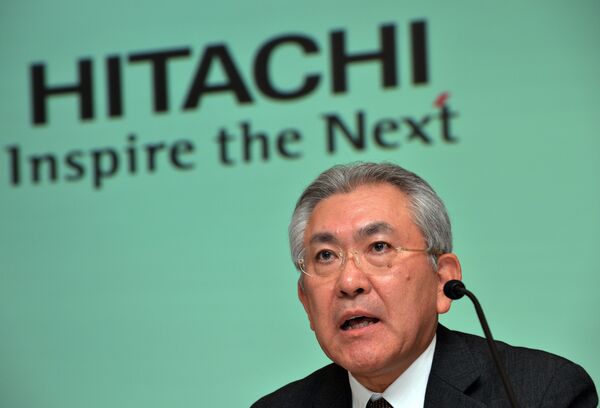 Masaharu Hanyu, an executive for Japanese high-tech firm Hitachi, speaks as the company announces it will buy British atomic power generation company Horizon at a press conference in Tokyo on October 30, 2012. Masaharu Hanyu, an executive for Japanese high-tech firm Hitachi, speaks as the company announces it will buy British atomic power generation company Horizon at a press conference in Tokyo on October 30, 2012. - Sputnik International