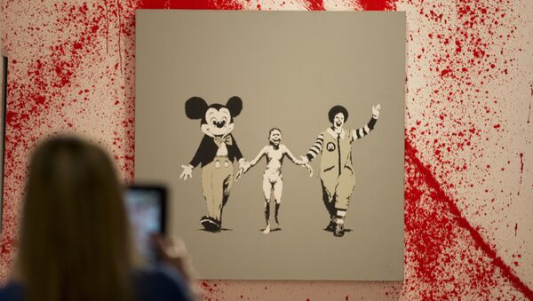 art work by British artist Banksy - Sputnik International