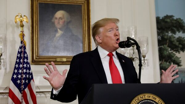 U.S. President Donald Trump delivers remarks on border security and the partial shutdown of the U.S. government from the Diplomatic Room at the White House in Washington, U.S., January 19, 2019 - Sputnik International