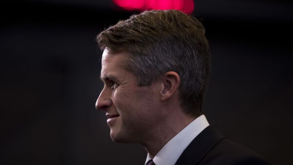 Britain's Defence Minister Gavin Williamson stands in the main chamber during the second day of a meeting of the North Atlantic Council at a gathering of NATO defence ministers at NATO headquarters in Brussels, Thursday, Oct. 4, 2018. - Sputnik International