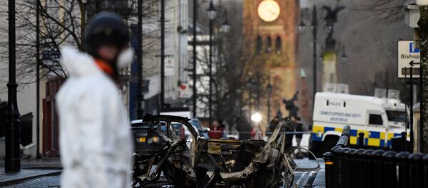 The scene of a suspected car bomb is seen in Londonderry, Northern Ireland January 20, 2019 - Sputnik International