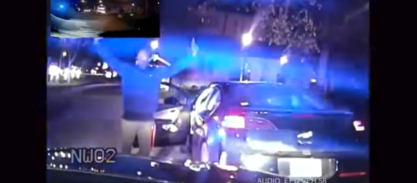 Lawrence Crosby, a former graduate student at Illinois' Northwestern University, is tackled by Evanston police after he is accused of stealing his own car. Lawrence Crosby, a former graduate student at Illinois' Northwestern University, is tackled by Evanston police after he is accused of stealing his own car. - Sputnik International