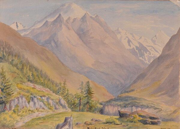 Niederthal, Vent drawing-watercolor, 25,6 cm x 36 cm, Adolf Hitler, signed and dated lower right 1911, with a certificate of authenticity from April 10, 2018 Niederthal, Vent drawing-watercolor, 25,6 cm x 36 cm, Adolf Hitler, signed and dated lower right 1911, with a certificate of authenticity from April 10, 2018 - Sputnik International