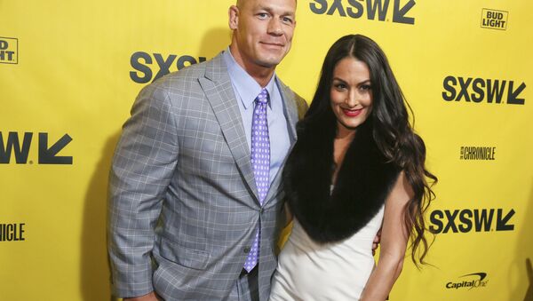 John Cena and his fiancé, Nikki Bella, arrive for the world premiere of Blockers during the South by Southwest Film Festival at the Paramount Theatre on Saturday, March 10, 2018, in Austin, Texas - Sputnik International