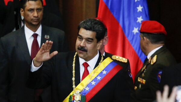 The President of Venezuela, Nicolas Maduro, before starting his speech at the headquarters of the Supreme Court of Venezuela. - Sputnik International
