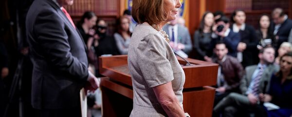 Speaker of the House Nancy Pelosi (D-CA) and Senate Minority Leader Chuck Schumer (D-NY) speak after US President Donald Trump agreed to a deal to end the partial government shutdown on Capitol Hill in Washington, U.S., January 25, 2019 - Sputnik International