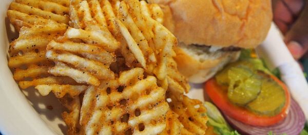 Burger plate with waffle fries Burger plate with waffle fries - Sputnik International