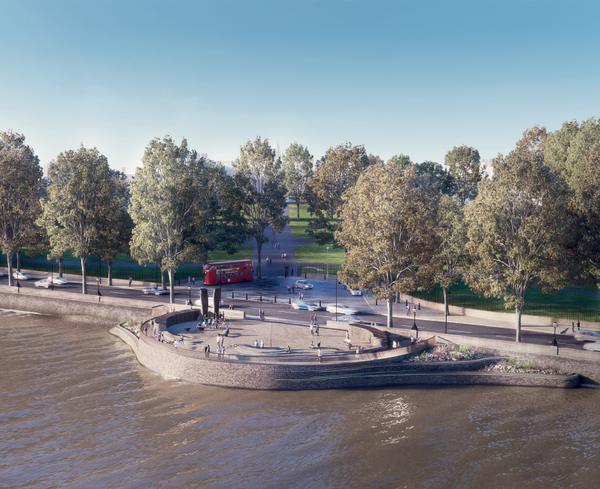 An artist's impression of the reclaimed land in the Thames at the Chelsea Embankment, underneath which will be the new sewer An artist's impression of the reclaimed land in the Thames at the Chelsea Embankment, underneath which will be the new sewer - Sputnik International