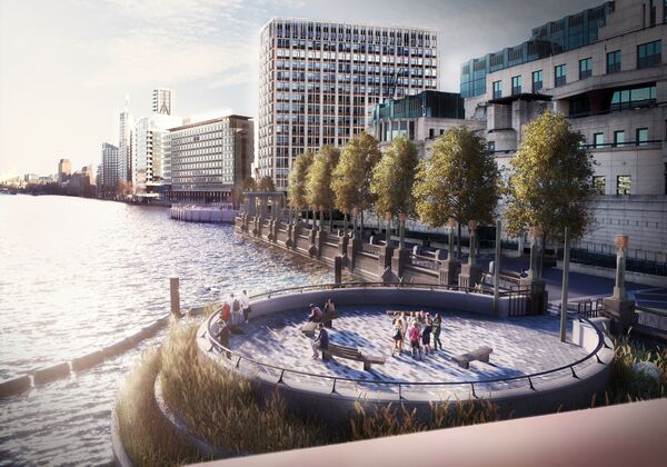 The new entrances to the giant sewage tunnel will be covered up by landscaped areas such as this one on the Albert Embankment The new entrances to the giant sewage tunnel will be covered up by landscaped areas such as this one on the Albert Embankment - Sputnik International