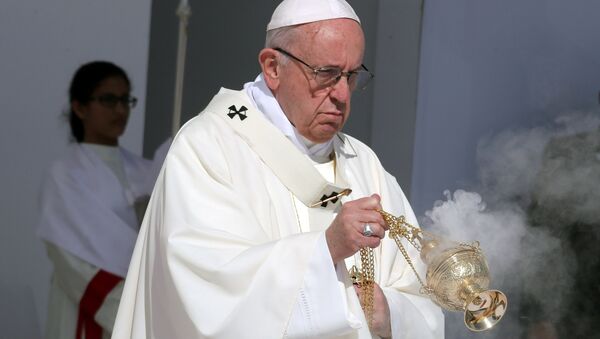 Pope Francis holds a mass at Zayed Sports City Stadium in Abu Dhabi, United Arab Emirates, February 5, 2019. - Sputnik International