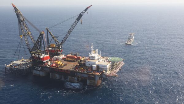 Israeli drilling platform at Leviathan natural gas field - Sputnik International