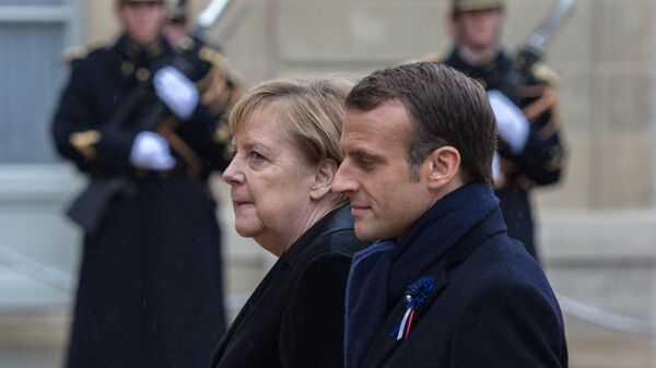 French President Emmanuel Macron and German Chancellor Angela Merkel - Sputnik International