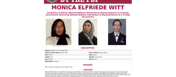 This image provided by the FBI shows the wanted poster for Monica  Witt - Sputnik International
