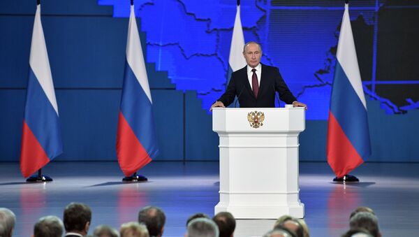 February 20, 2019. President Vladimir Putin presents his annual address to the Federal Assembly - Sputnik International