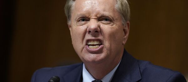 Senate Judiciary Committee member Sen. Lindsey Graham (R-SC) shouts while questioning Judge Brett Kavanaugh during his Supreme Court confirmation hearing in the Dirksen Senate Office Building on Capitol Hill September 27, 2018 in Washington, DC. - Sputnik International