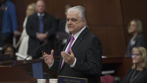 Nevada Gov. Steve Sisolak delivers his first State of the State Address from the Assembly Chambers of the Nevada Legislature in Carson City, Nev., Wednesday, Jan. 16, 2019 - Sputnik International