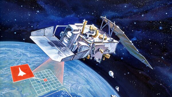 Artist conception of Space Test Program (STP) P-80-1 satellite from Defense Advanced Research Projects Agency - Sputnik International