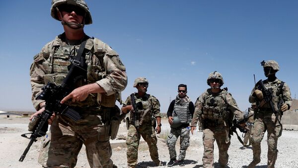 US troops patrol at an Afghan National Army (ANA) Base in Logar province, Afghanistan - Sputnik International