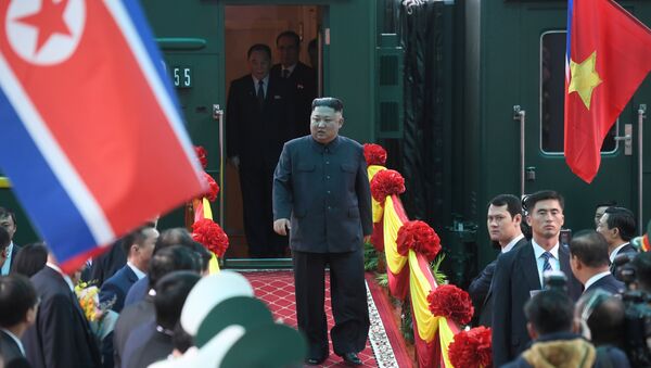 North Korea's leader Kim Jong Un arrives by train at the border town with China in Dong Dang, Vietnam, February 26, 2019 - Sputnik International