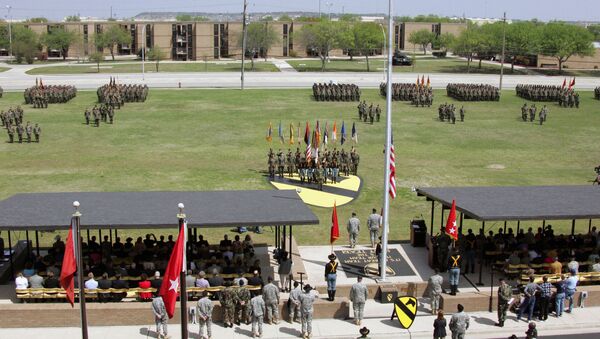At Cooper Field, Fort Hood, Texas, the U.S. Army 1ST Cavalry Division Headquarters, a retirement ceremony is held for GEN - Sputnik International