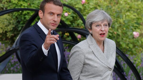 French President Emmanuel Macron and Britain's Prime Minister Theresa May - Sputnik International