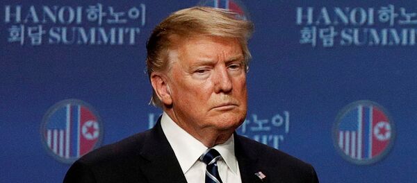 U.S. President Donald Trump is seen during a news conference after Trump's summit with North Korean leader Kim Jong Un, at the JW Marriott Hotel in Hanoi, Vietnam February 28, 2019 U.S. President Donald Trump is seen during a news conference after Trump's summit with North Korean leader Kim Jong Un, at the JW Marriott Hotel in Hanoi, Vietnam February 28, 2019 - Sputnik International