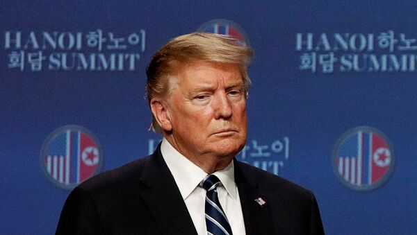 U.S. President Donald Trump is seen during a news conference after Trump's summit with North Korean leader Kim Jong Un, at the JW Marriott Hotel in Hanoi, Vietnam February 28, 2019 - Sputnik International