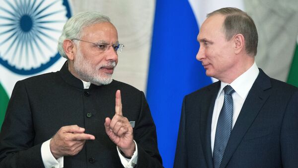 Russian President Vladimir Putin and Indian Prime Minister Narendra Modi - Sputnik International