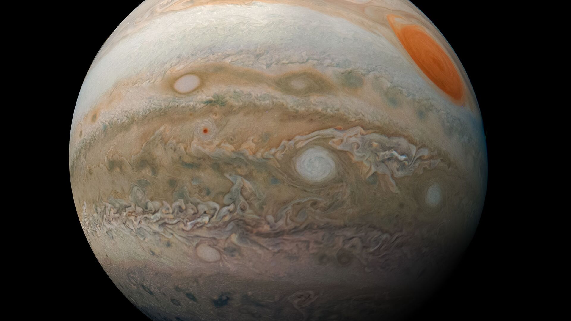 Новая фотография Юпитера, полученная зондом Juno NASA - Sputnik International, 1920, 18.09.2021