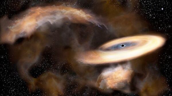 An artist’s impression of a newly discovered black hole near the core of the Milky Way - Sputnik International