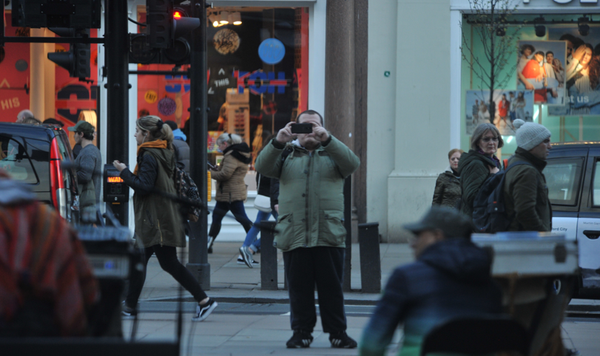 Lewis Ludlow, pictured taking photographs in Oxford Street as he carries out reconnaissance ahead of his planned attack Lewis Ludlow, pictured taking photographs in Oxford Street as he carries out reconnaissance ahead of his planned attack - Sputnik International